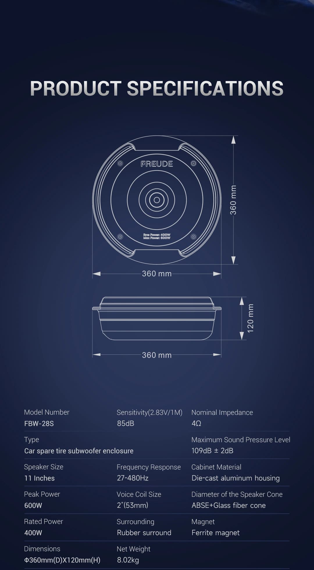 Freude Audio FBW-28S